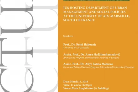 IUS Hosting Department of Urban Management and Social Policies at the University of Aix-Marseille, South of France